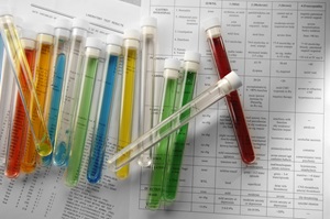 Test tubes on periodic table